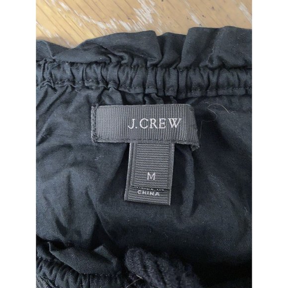 J Crew Women's Swim Suit Cover Up Tunic Eyelet Embroidered Black Medium Boho - Picture 2 of 5